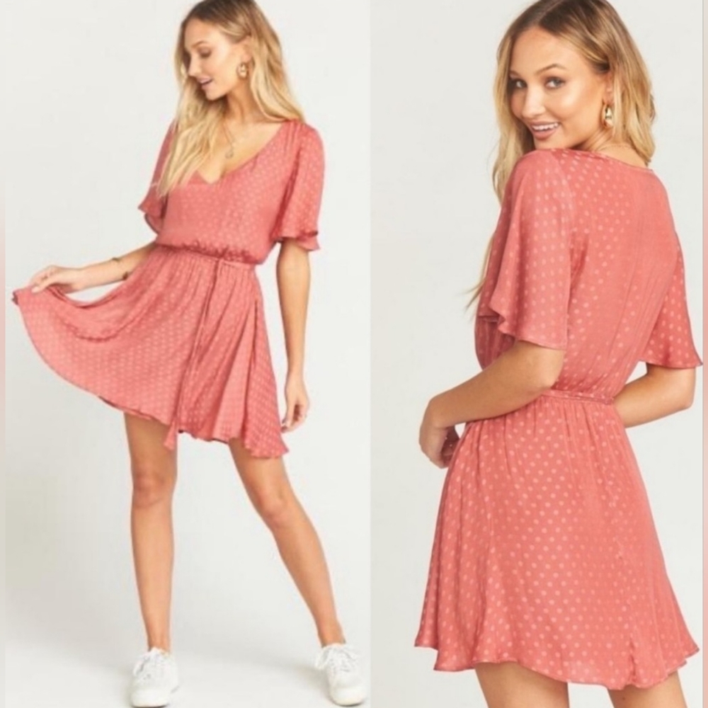 Show Me Your MuMu Anastasia Dress Size Large Polka Dot Tie Waist
